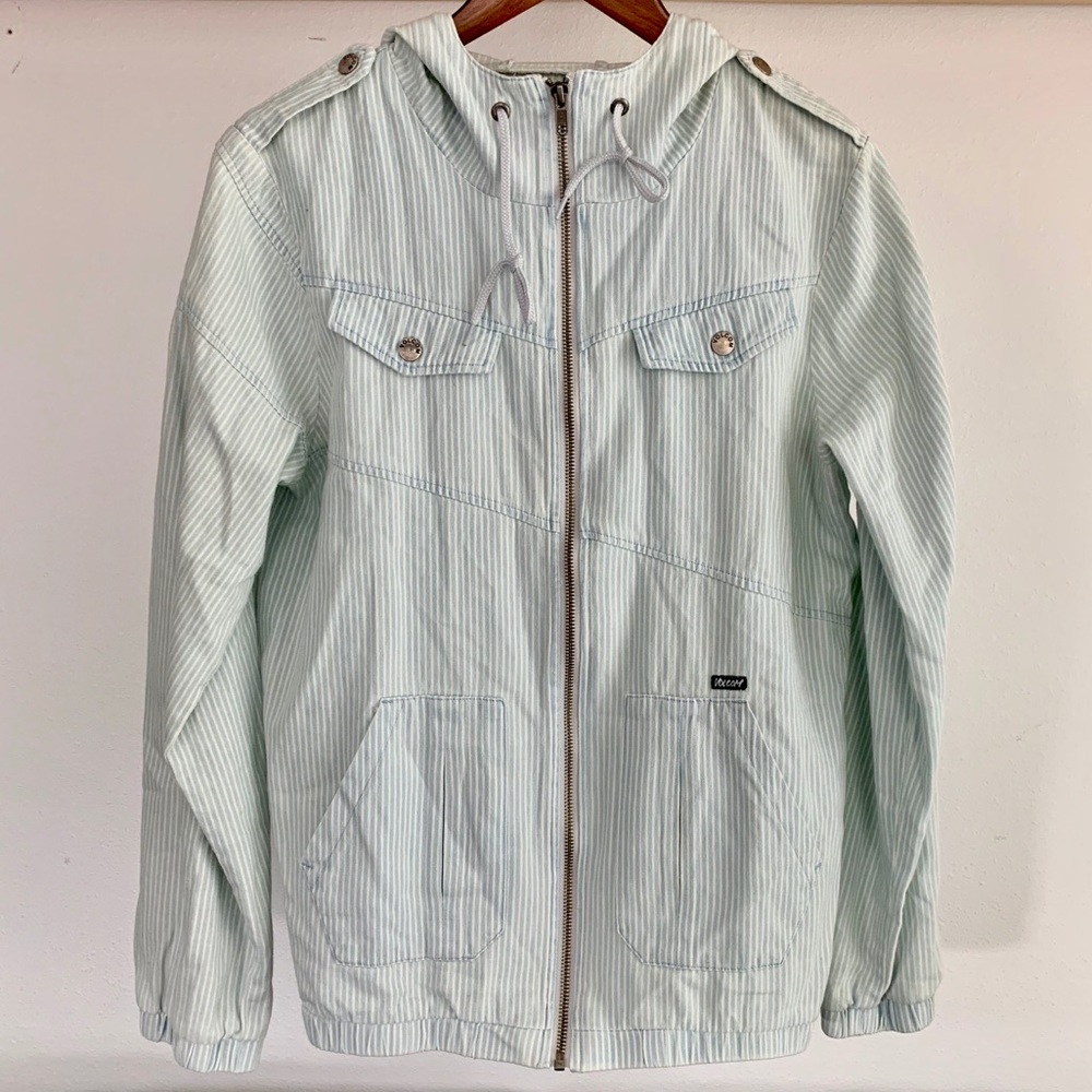 Volcom NWOT striped zip hooded jacket size M